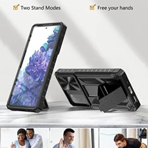 for Samsung Galaxy S20 FE Case: Rugged Belt Clip Holster Heavy Duty with Built-in Kickstand - Military Grade Protection Shockproof Cover for Galaxy S20 FE - Black