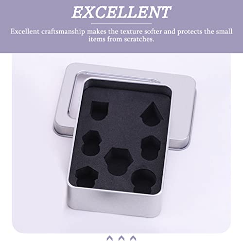 Zerodeko 4pcs Silver Metal Tin Box Lids Metal Dice Case Dice Storage with Foam for Dice Small Tins for Home Storage Outdoor Active Storage Containers Silver