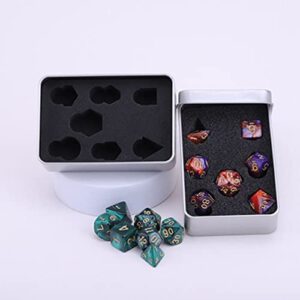 Zerodeko 4pcs Silver Metal Tin Box Lids Metal Dice Case Dice Storage with Foam for Dice Small Tins for Home Storage Outdoor Active Storage Containers Silver
