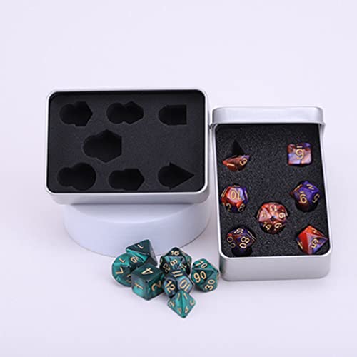 Zerodeko 4pcs Silver Metal Tin Box Lids Metal Dice Case Dice Storage with Foam for Dice Small Tins for Home Storage Outdoor Active Storage Containers Silver