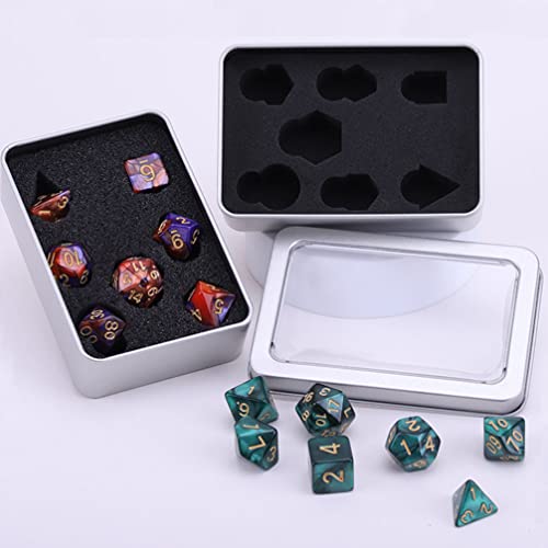 Zerodeko 4pcs Silver Metal Tin Box Lids Metal Dice Case Dice Storage with Foam for Dice Small Tins for Home Storage Outdoor Active Storage Containers Silver