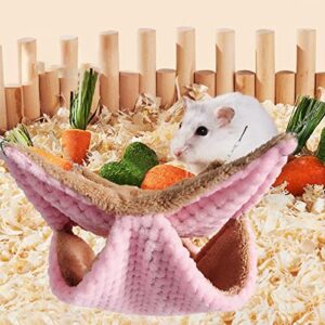 Small Animals Hanging Hammock Soft Hamster Hammock Winter Warm Hanging Bed Cage Accessories for Rat Chinchilla Parrot Ferret Squirrel Grey S