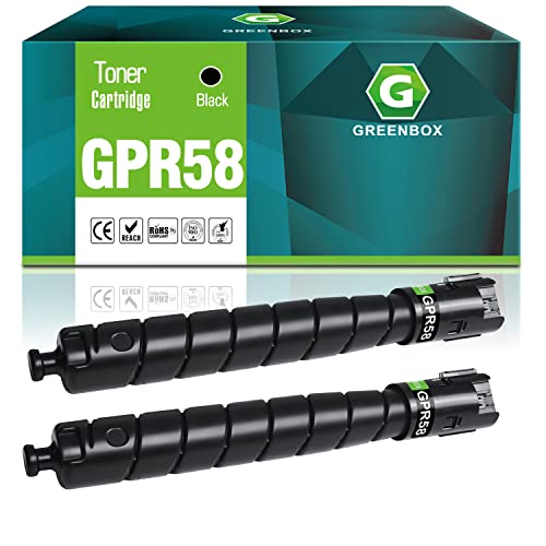 GREENBOX Remanufactured GPR58 High Yield Toner Cartridge Replacement for Canon GPR-58 for Advance iR-ADV C256 C256iF C356 C356iF DX C257 C257iF C357 C357iF Printer 2182C003AA (23,000 Pages, 2 Black)