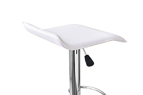 FurnitureR 3-Piece Bar Table Chairs Set, Round Cocktail Table and PU Leather Adjustable Swivel Chairs Barstools, Modern Counter Height, Home Office (White)