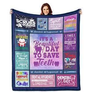 dental hygienist gifts, gifts for dental hygienist blanket, unique dental hygienist gifts for women, dental hygienist birthday gift for women, dental hygienist appreciation gifts throw blanket 60"x50"