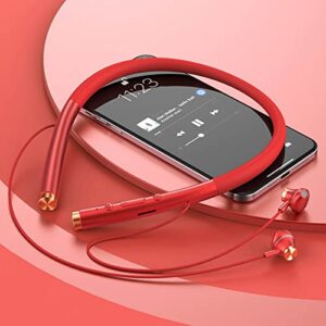 neck-mounted earphones wireless sports bluetooth earbuds - sports wireless high-power bluetooth earphones (red)