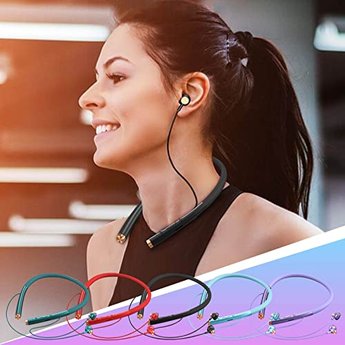 Neck-Mounted Earphones Wireless Sports Bluetooth Earbuds - Sports Wireless High-Power Bluetooth Earphones (Red)