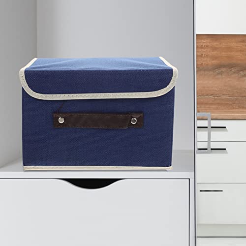Zerodeko Boxes Storage Clothes Storage Organizer Bins Containers with Lid Stackable Storage Bins Foldable Cloth Storage Box for Blanket Closet Storage Container Blue Storage Storage Boxes