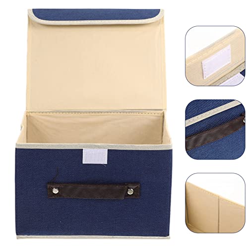 Zerodeko Boxes Storage Clothes Storage Organizer Bins Containers with Lid Stackable Storage Bins Foldable Cloth Storage Box for Blanket Closet Storage Container Blue Storage Storage Boxes