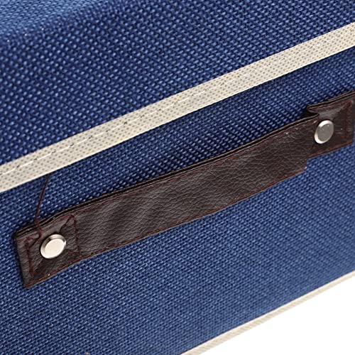 Zerodeko Boxes Storage Clothes Storage Organizer Bins Containers with Lid Stackable Storage Bins Foldable Cloth Storage Box for Blanket Closet Storage Container Blue Storage Storage Boxes