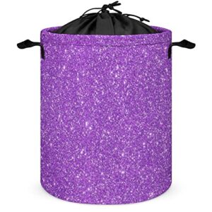 purple laundry basket purple glitter laundry hamper printed bling dirty clothes storage basket collapsible waterproof toy organizer for girls bedrooms