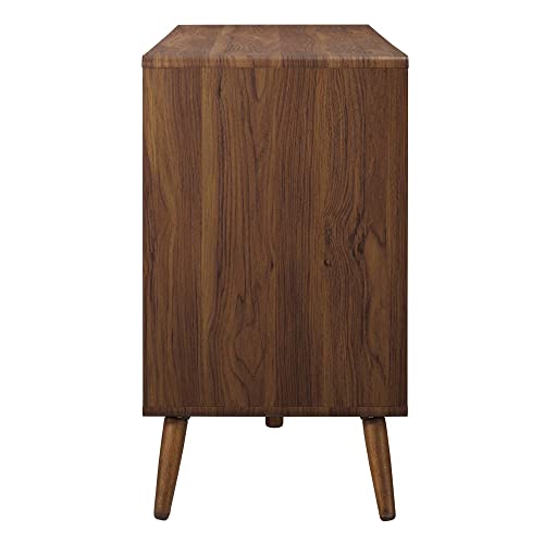 Modway Transmit 60" Particleboard Wood Dresser in Walnut/White
