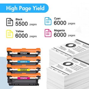 507A Toner Cartridge 4-Pack Compatible Replacement for HP 507A CE400A CE401A CE402A CE403A 507X CE400X Enterprise M551 M551n M551dn M551xh M570dn M570dw M575f Printer (Black Cyan Yellow Magenta)