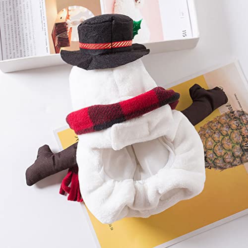 EastVita Christmas Pet Cat Dog Snowman Costume Dress Up Clothes Pet Photo Props Supplies for Christmas Party Decoration White M