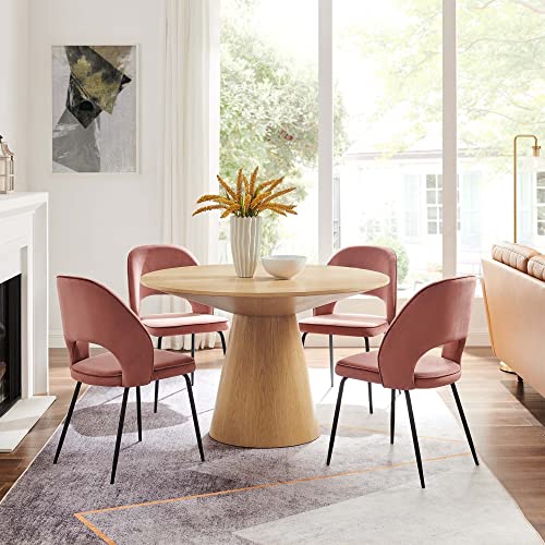 Modway Provision 47" Round Modern Style MDF Wood Dining Table in Oak