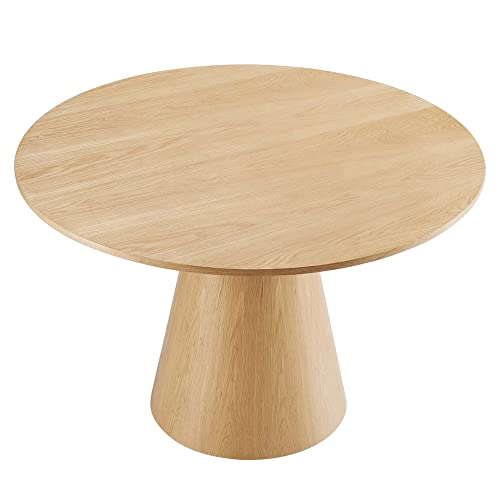 Modway Provision 47" Round Modern Style MDF Wood Dining Table in Oak