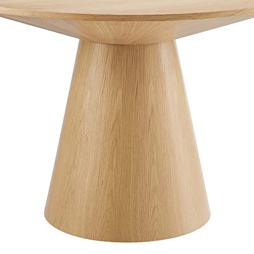 Modway Provision 47" Round Modern Style MDF Wood Dining Table in Oak