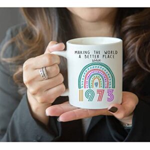 50th Birthday Gifts Women Coffee Mugs - 1973 Birthday Gifts For Women, 50 Year Old Birthday Gifts For Women, 50th Birthday Gift Ideas, 50 Birthday Gifts For Women Cups, Novelty Fifty Mug 11 oz (50)