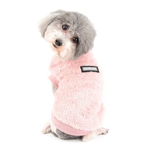 Ranphy Small Dog Fall Winter Fleece Sweater Vest for Boys Girls Cute Pullover Coat Jacket Soft Warm Sweatshirt Pet Kitten Clothes Cold Weather Indoor Outdoor Apparel,Pink,L