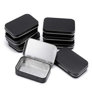 btsky 8 pack metal hinged tins box containers small metal tins with lids metal box tin cans mini bead organizer for craft storage jewelry candy black