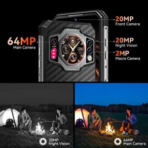OUKITEL WP21 Rugged Smartphone Unlocked,17+256GB Android 12 Cell Phone,120Hz Helio G99 9800mAh Battery 66W Fast Charge,64MP Camera 20MP Night Vision,6.78" FHD+ Waterproof Mobile Phone 4G Dual Sim NFC