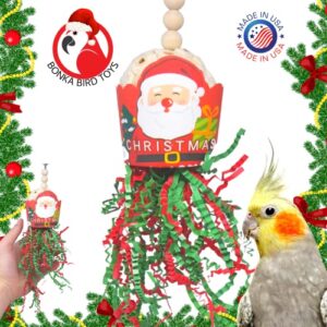 Bonka Bird Toys 2438 Santa Sola Christmas Cup Small Medium Festive Holiday Chew Treat Cockatiels Parakeets Conures and Other Similar Birds