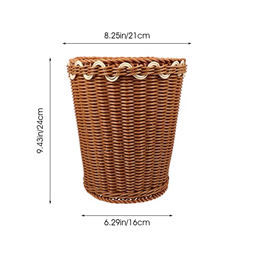 Ipetboom Seagrass Waste Basket Woven Trash Can with Lid Wicker Garbage Bin Rattan Rubbish Container Rustic Storage Basket Laundry Hamper for Kitchen Home Office