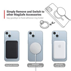 [2 Pack] Magnetic Ring Holder for Magsafe Phone: Metal Zinc Alloy 17pcs Magnets Finger Grip Stand Kickstand Work with Magnetic Car Mount for iPhone 14 13 12 Plus Max Mag Safe Case Accessories