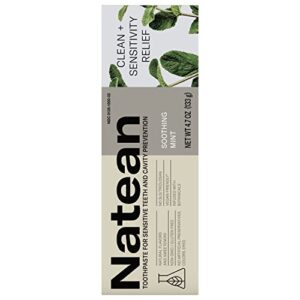 Natean Clean + Sensitivity Relief Toothpaste for Sensitive Teeth and Cavity Prevention - 4.7 Oz Tube, Citrus Orange Spearmint