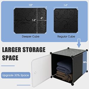 Tangkula 16 Cubes Portable Wardrobe Closet, Combination Bedroom Dresser Armoire with Hanging Sections, Cube Storage Organizer for Hanging Clothes, DIY Closet Cabinet for Books, Toys, Shoes