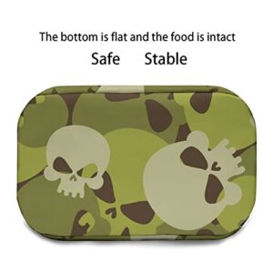 Military Skulls Printed Lunch Box Tote Bag with Handles and Shoulder Strap for Men Women Work Picnic