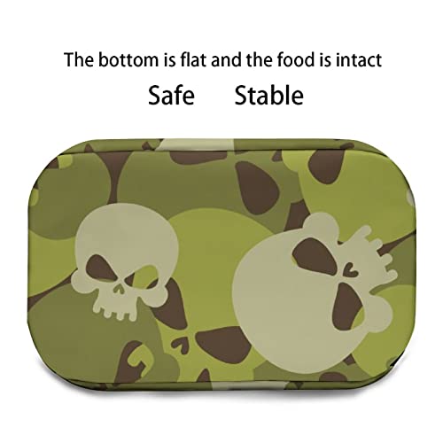 Military Skulls Printed Lunch Box Tote Bag with Handles and Shoulder Strap for Men Women Work Picnic