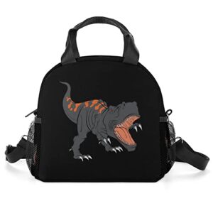 dinosaur printed lunch box tote bag with handles and shoulder strap for men women work picnic