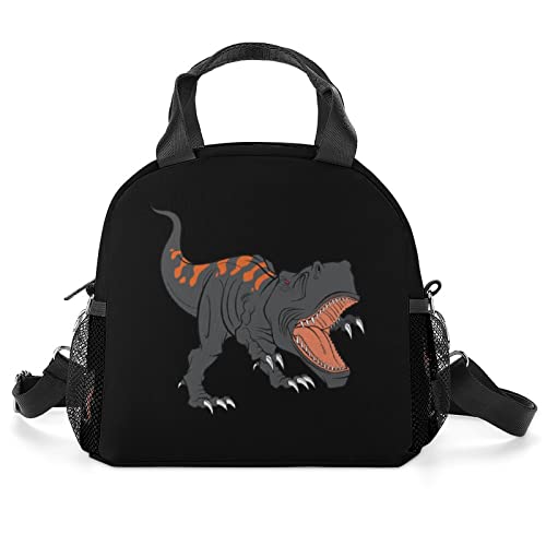 Dinosaur Printed Lunch Box Tote Bag with Handles and Shoulder Strap for Men Women Work Picnic