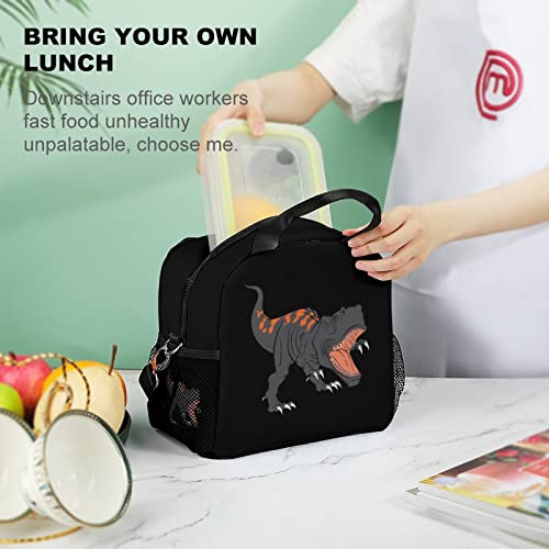 Dinosaur Printed Lunch Box Tote Bag with Handles and Shoulder Strap for Men Women Work Picnic