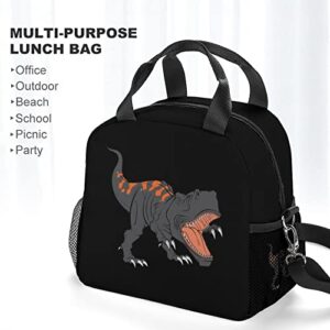 Dinosaur Printed Lunch Box Tote Bag with Handles and Shoulder Strap for Men Women Work Picnic