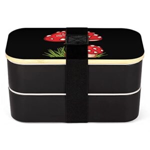 magic mushrooms bento lunch box leak-proof bento box food containers with 2 compartments for offce work picnic black-style