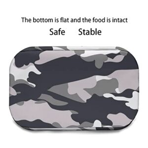 Gray Green Camouflage Printed Lunch Box Tote Bag with Handles and Shoulder Strap for Men Women Work Picnic