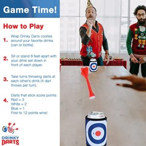 Drinky Darts Tailgating Game (2 Beverage Container Wraps with Darts) Fun Koozie Can Coolers for Beach Camping Yardgames