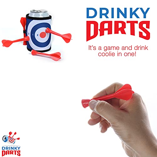 Drinky Darts Tailgating Game (2 Beverage Container Wraps with Darts) Fun Koozie Can Coolers for Beach Camping Yardgames