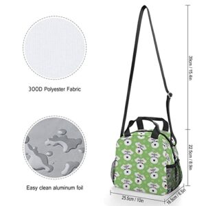 Cute Schnauzer Dog Printed Lunch Box Tote Bag with Handles and Shoulder Strap for Men Women Work Picnic