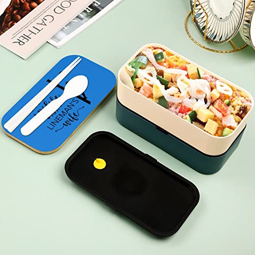 Lineman Wife Bento Lunch Box Leak-Proof Bento Box Food Containers with 2 Compartments for Offce Work Picnic Green-Style