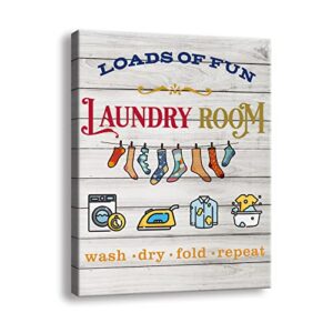 vintage laundry room sign canvas wall art rustic laundry rules prints signs framed laundry schedule funny rules prints wood background bathroom laundry room decor size11.5 x 15 inch, laundry room rules - a-256