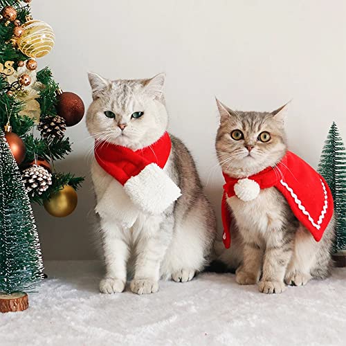 Meihejia Cat Christmas Costume Outfit Set, Super Cute Cat Santa Costume, Cat Santa Hats, Scarves, Capes, Moose Horns