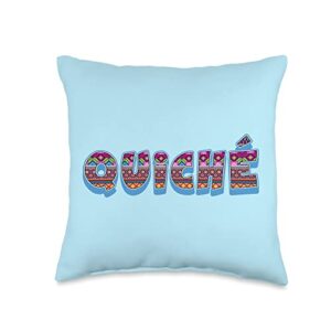 orgullosamente de guatemala quiché. colorful guatemalan pattern throw pillow, 16x16, multicolor