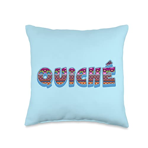 Orgullosamente de Guatemala Quiché. Colorful Guatemalan Pattern Throw Pillow, 16x16, Multicolor