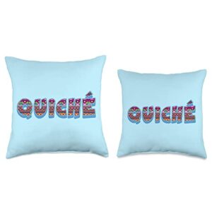 Orgullosamente de Guatemala Quiché. Colorful Guatemalan Pattern Throw Pillow, 16x16, Multicolor