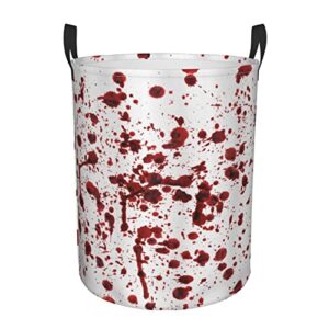 Laundry Basket,Splashes Of Blood Style Bloodstain Horror Scary Zombie Halloween Themed,Large Canvas Fabric Lightweight Storage Basket/Toy Organizer/Dirty Clothes Collapsible Waterproof For College Dorms-Large