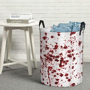 Laundry Basket,Splashes Of Blood Style Bloodstain Horror Scary Zombie Halloween Themed,Large Canvas Fabric Lightweight Storage Basket/Toy Organizer/Dirty Clothes Collapsible Waterproof For College Dorms-Large