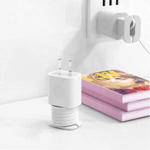 2 in 1 silicone charger protector, compatible with 20w/18w usb-c chargers, data cable winder anti-break protection cable storage, suitable for 11/12 charger waterproof silicone protective case (white)
